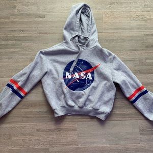 Cropped NASA Grey Sweatshirt